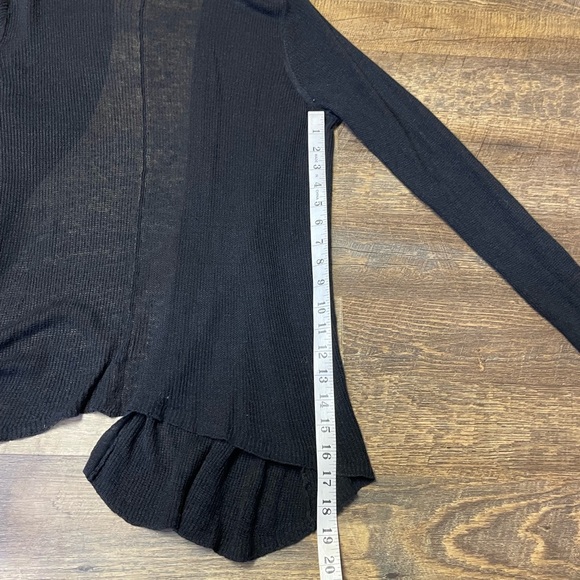 Eileen Fisher Black Sheer Knit Open-Front Lightweight Ribbed Cardigan Womens XL - Picture 9 of 10